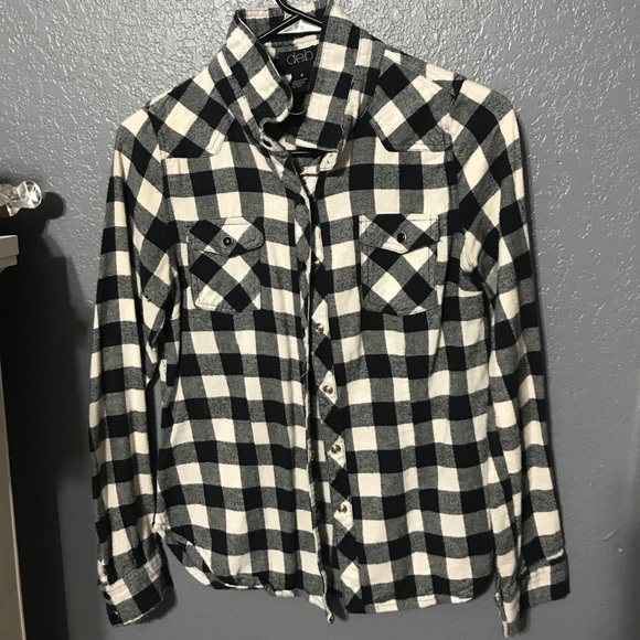 Deb Tops - b&w flannel